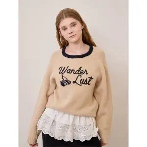 [키르시](대구신세계)핸드 스티치 크롭 풀오버 [라이트 베이지]