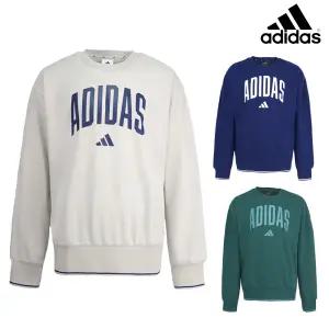 아디다스 컬리지 스웨트셔츠 긴팔티 - 베이지 다크블루 그린