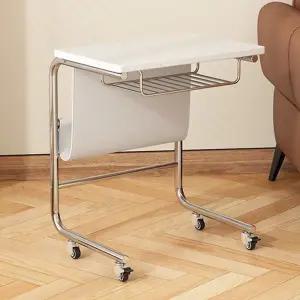 땡스리빙 스테인레스 사이드테이블 보조책상 노트북 베란다 간이 이동식책상