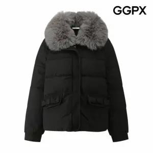 [GGPX] 컬러 카라 퍼 패딩 점퍼 (GPAJP024F)