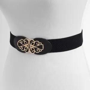 스판 밴딩벨트 엘레강스 와이드 밴드벨트 검정 (WF295A1)