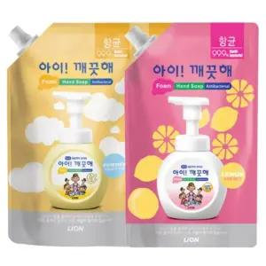 CJ라이온 아이깨끗해 핸드워시 리필(600ml) 손세정제 거품비누 핸드솝 1박스8개입 옵션선택
