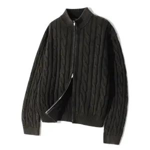 트릴리온 TR일리오 ILLIO N 빈티지 워싱 케이블 2WAY 집업 니트 BLACK TRFKN19BK 330148