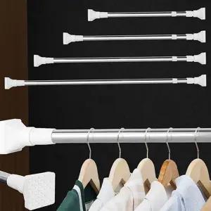 고정 사각 압축봉 옷장 길이 조절 행거 다용도 정리