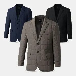 남성 사각 누빔 패딩 콤비 자켓 마이 YWC02 중년 겨울