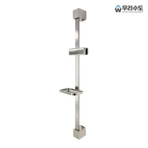 우리수도 국산 6400 사틴 무광 사각 슬라이드바 샤워바 걸이 샤워기 거치대 행거용품