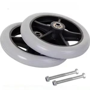 보행기 보조기 교체바퀴 워커 1쌍 앞바퀴 휠 도구 부품 8인치