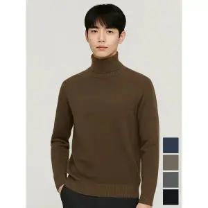 바쏘옴므 남성 터틀넥 자나스 캐시미어 블렌디드 니트 4종 폴라 티셔츠