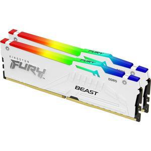 킹스턴 퓨리 비스트 화이트 RGB 64GB (2x32GB) 6000MT/s CL36 DDR5 엑스포 DIMM | 적외선 동기화 CTRL 소프트웨어 오버클러킹 플러그 앤 플레이 AMD 키트 2개 KF560C36BWAK2-64
