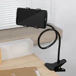 자바라핸드폰스탠드 360도회전 집게형모바일거치대 블랙
