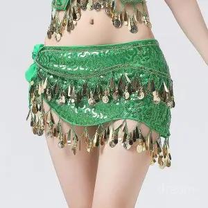 라인댄스복 반짝이 스팽글 힙스커트 스카프 의상