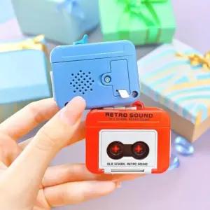 레트로 미니 카세트 녹음키링 테이프 플레이어 재생 녹음기 레코더 키홀더 가방 장식 꾸미기