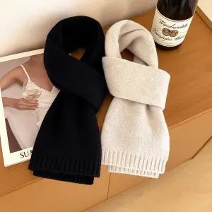 코우즈 베이직 남녀공용 무지 니트 머플러 2-SET