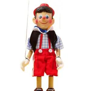 빈티지 꼭두각시인형 마리오네트 줄인형 소품 인테리어 파란체크