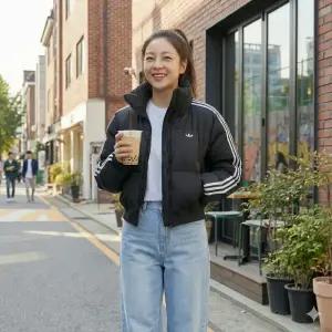 국내 아디다스 여성크롭 패딩자켓 오리지널스 숏다운점퍼 블랙