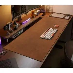 프리미엄 소가죽 마우스패드 노트북 컴퓨터 브라운옐로우 커피 40x100cm