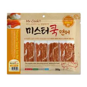 미스터쿡 대용량 강아지 육포 간식, 연어 스테이크, 300g, 5개