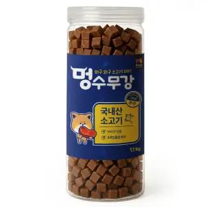 목우촌 펫9단 멍수무강 강아지 대용량 간식 노즈워크 소고기 져키 1.1kg