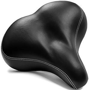 [미국배송] 엑스트라 와이드 교체 안장 메모리 폼 자전거 시트 쿠션 스틸 스프링 및 엘라스토머 서스펜션 실내 실외 자전거를 위한 유니버설