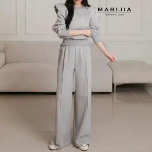 [하프클럽/마리지아]프릴 날개 맨추맨 + 와이드 팬츠 MSTB9031