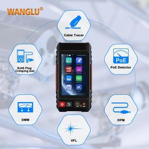 WANGLU LT-600M 케이블 트래커 4인치 터치스크린 RJ45   멀티미터 광섬유 굴곡