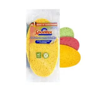 스폰텍스 프랑스 셀를로오스 수세미 스펀지 컬러믹스 3개