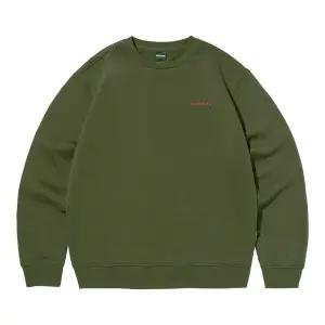 험머 스몰 로고 소프트 기모 스웨트 셔츠 카키