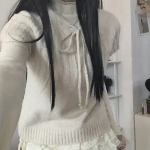 [입꼬]리핀 캔디 리본 반팔 니트 조끼3color