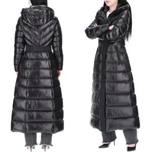 [맥케이지] 칼리나 로고 CALINA R BLACK 여성 벨트 롱패딩 다운 패딩 점퍼