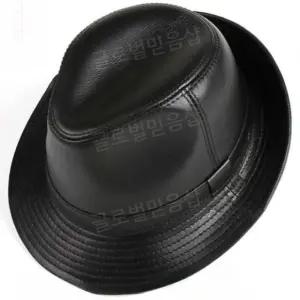 남성용 소가죽 페도라모자 중년남성 남자중절모 패션