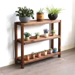 화분 정리대 원목 화분장 진열대 다크 스탠드 이동식 실내