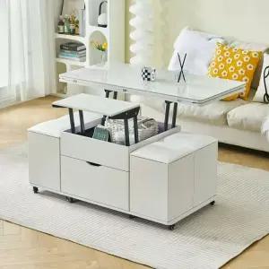 리프트업 테이블 식탁 접이식 거실 엘리티어 원목 높이조절