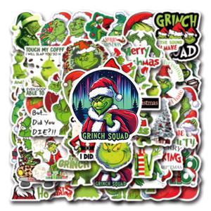 55PCS 그린치 영화 캐릭터 만화 스티커 재미 있은 크리스마스 요소 DIY 낙서 노트북 기타 가방 장식 장난감
