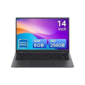 TRHRO 14인치 전통적인 노트북 컴퓨터 - 256GB SSD 8GB RAM 셀레론 CPU, WIFI5 및 BT5.0, USB 3.0, TF 카드 슬롯, 비즈니스 학교용 슬림 경량 컴퓨터(NC14G)