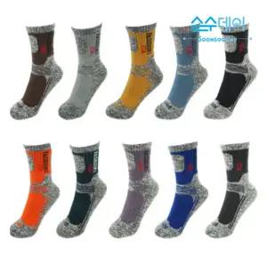 [순수데이] 남성 아웃도어 트래킹 등산 양말 5켤레(랜덤5종)