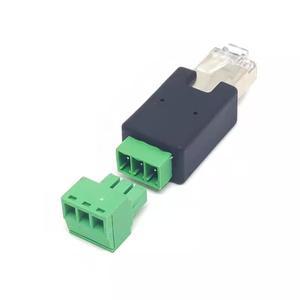 RJ45 RS485 컨버터 8P8C 3PIN 커넥터 간단한 터미널 녹색 전송 DIY 플러그