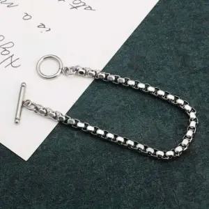 써지컬 실버 체인팔찌 남성 여성 커플 팔찌