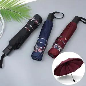 3칼라 체크 3단 접이식 우산 MA4010