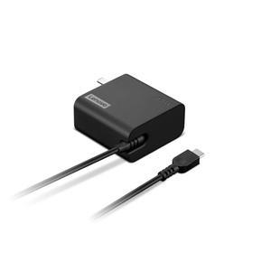 Lenovo USB-C 65W 월 충전기 - PD 3.0 노트북, 태블릿, 호환 장치용 전원 어댑터 슬림, 경량 및 휴대용, 6.5피트 케이블 포함 블랙