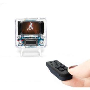 TinyCircuit TinyTV 2 휴대용 레트로 미니 TV - 1.14 IPS 화면 사전 로드 및 업로드 가능한 동영상 USB-C 충전식 노브 컨트롤 타이니 리모컨 클리어