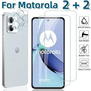 [호환품]4IN1 2PCS HD 강화 유리 화면 보호기 + Motorola Edge 60 Fusion 40 50 Pro 30 Ultra Film 용 카메
