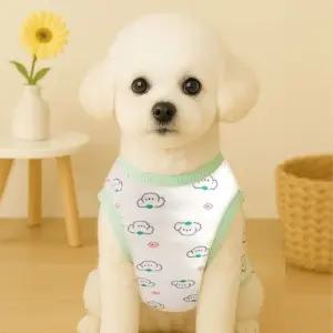 구름양 민트화이트배색 티셔츠 댕댕이옷 반려동물옷 (WFJ658I)