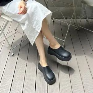 미들굽 여자 슬리퍼 통굽 어글리 스퀘어 플랫폼 뮬 샌들 (WFJ5TO9)