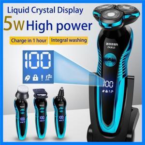 ZOZEN 전기 면도기 남성용 세척 가능 충전식 전기 면도기 머리 면도기 수염 트리머 습식 건식 이중 용도 ZN