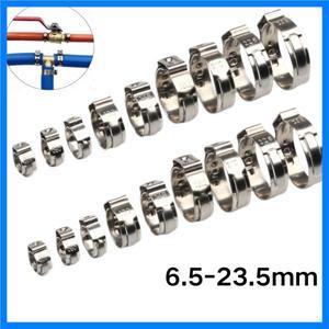 스테인레스 스틸 304 단일 이어 호스 클램프 클립 튜브 파이프용 금속 클램프 모음 키트 단일 이어 클립 5.