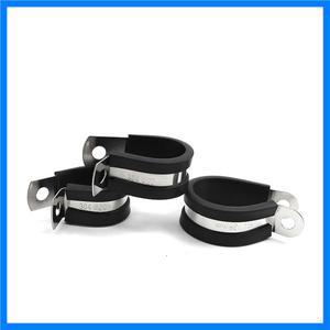 2 개/몫 6MM-55MM 304 스테인레스 스틸 고무 라이닝 P 클립 케이블 장착 호스 파이프 클램프 Mikalor