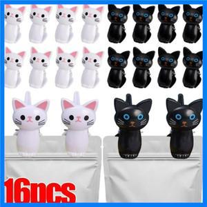 2/16pcs 음식 씰링 클립 귀여운 고양이 모양 홈 세탁 교수형 옷 양말 클립 사무실 메시지 사진 클램프 홈