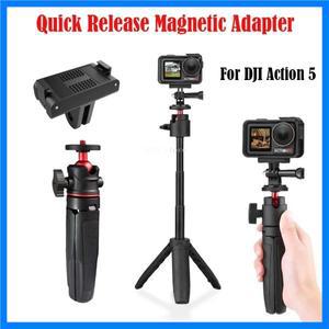 DJI 액션 4 5 프로용 셀카봉 삼각대 카메라 마그네틱 포크 어댑터 퀵릴리즈 어댑터 익스텐션 마운트 베이스
