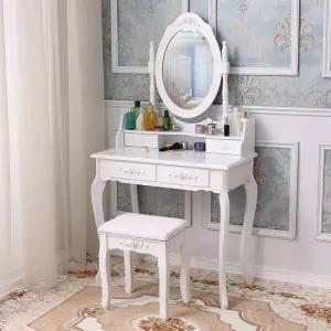 엔틱 공주 화장대 미니 침실 거울 세트 수납 빈티지 서랍