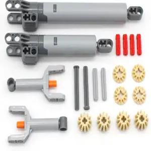 Sparkleiot 22PCS MOC 푸시로드 세트 기술 부품 기어 대형 퍼터 선형 액추에이터 홀더 액슬 및 핀 커넥터